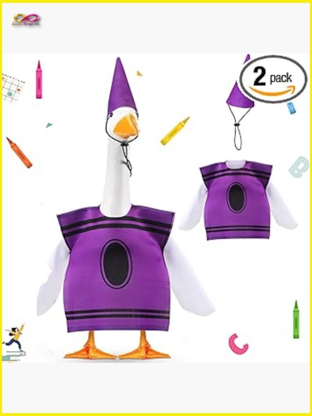 Back to School Porch Goose Outfit Crayon Costume 23 Inch Garden Decoration